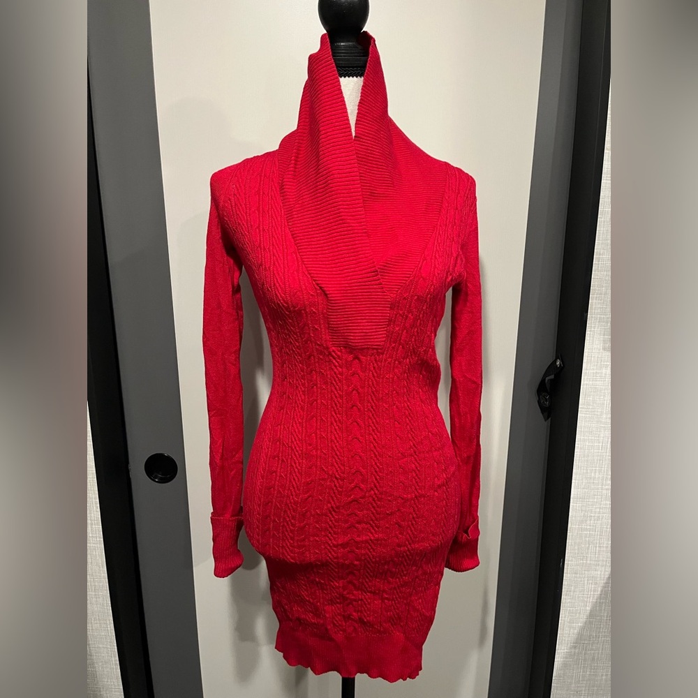 BCBGMaxAzria Women’s Red Sweater Dress XS NWOT